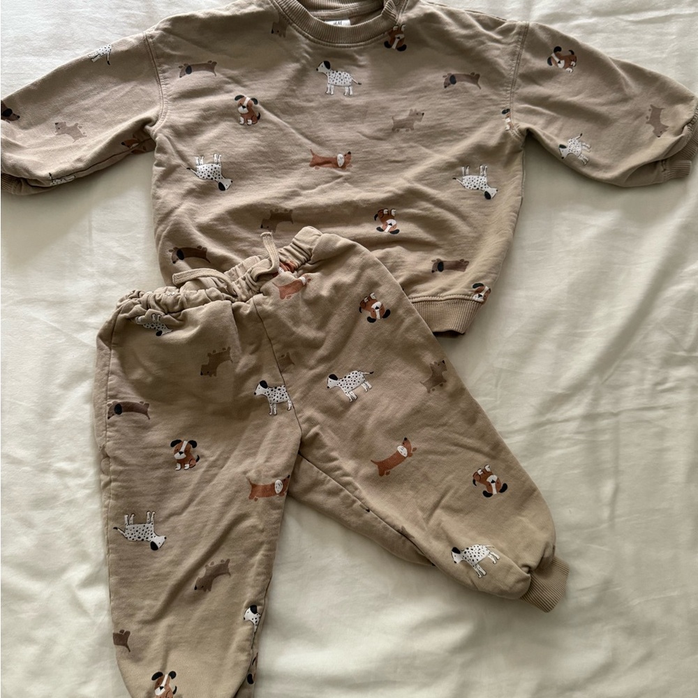 H&M Kids Pajama Set - Tan with Animal Print